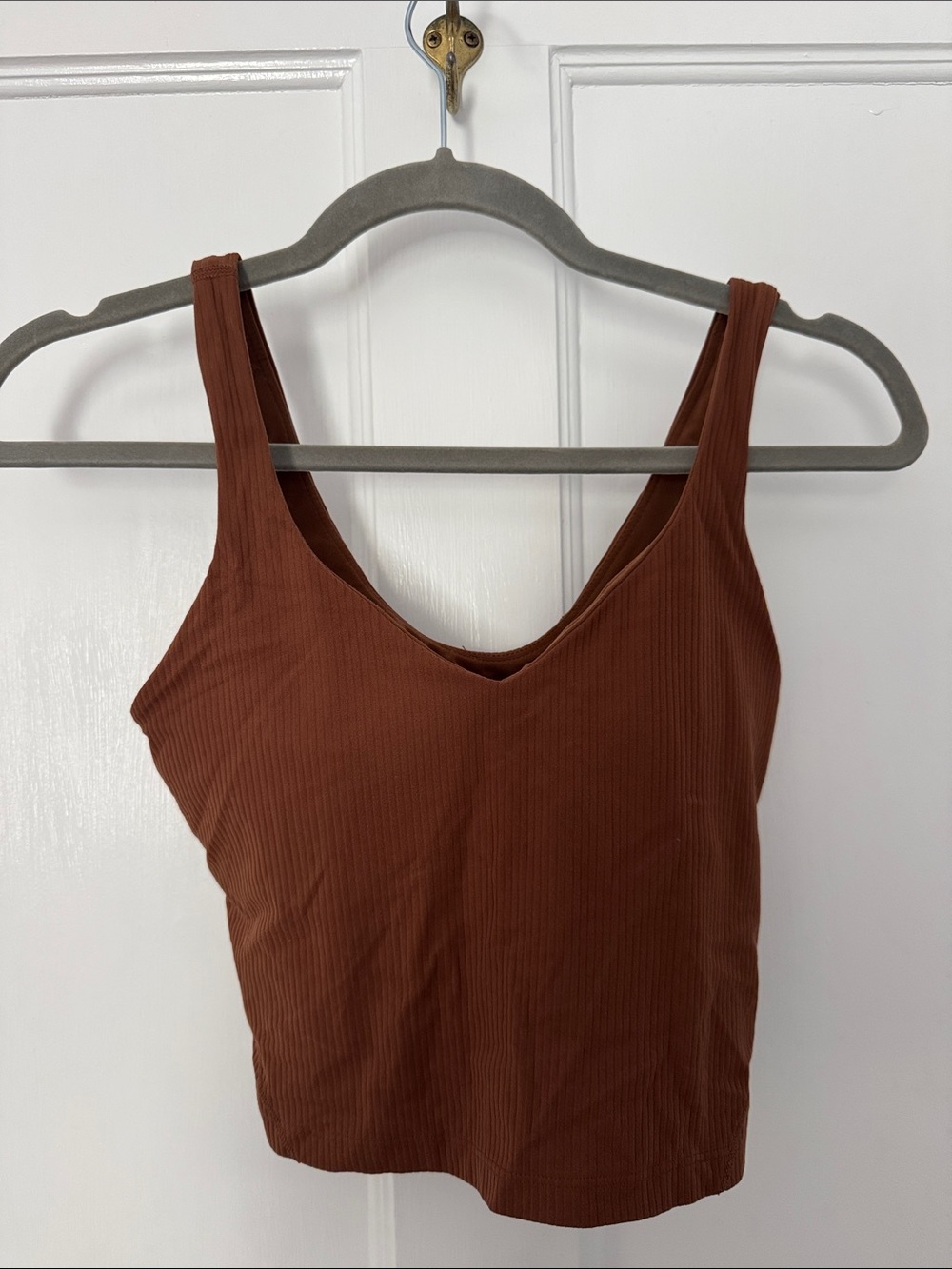 lululemon athletica Ribbed Scoop Tank in Rich Brown